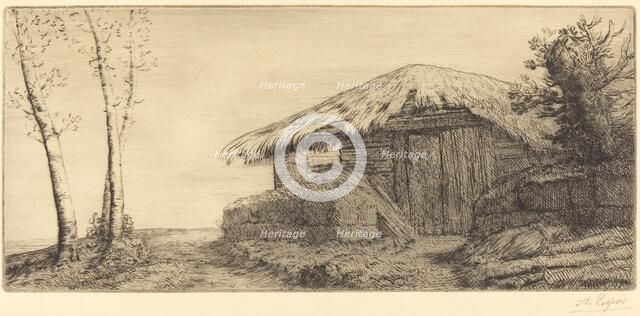 Shepherd's Hut on a Hillside (Bergerie sur le coteau). Creator: Alphonse Legros.