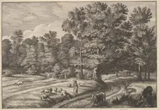 Shepherds in a Forest, 1648-50. Creator: Wenceslaus Hollar