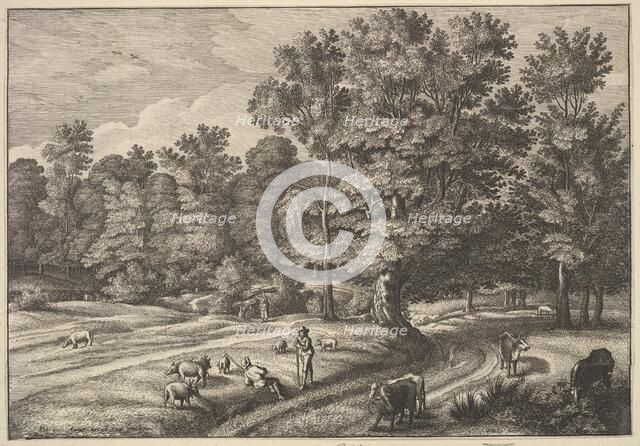Shepherds in a Forest, 1648-50. Creator: Wenceslaus Hollar.