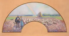 Shepherds in the Fields with Rainbow, 1885. Creator: Camille Pissarro