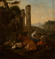 Shepherds in the Roman Campagna, 1660-1665. Creator: Theodor Roos