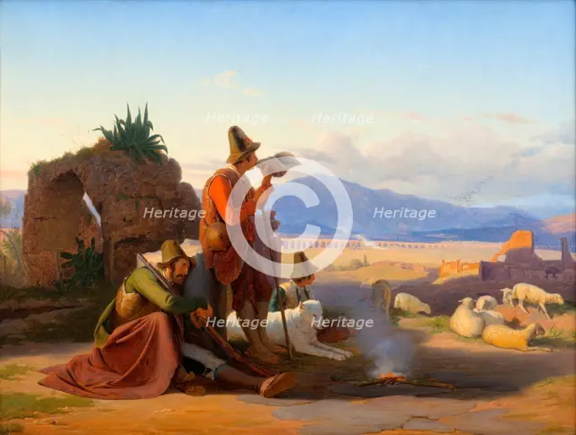 Shepherds in the Roman Campagna, 1835. Creator: Jorgen Sonne.