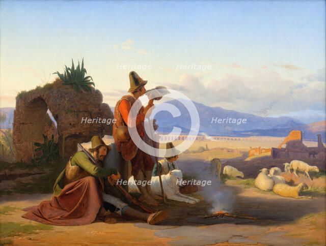 Shepherds in the Roman Campagna, 1835. Creator: Jorgen Sonne.