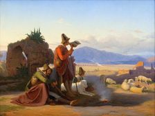 Shepherds in the Roman Campagna, 1835. Creator: Jorgen Sonne
