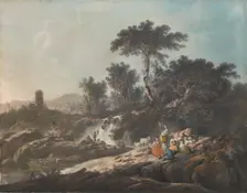 Shepherds Resting by a Stream, 1779. Creator: Jean-Baptiste Pillement