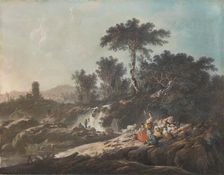 Shepherds Resting by a Stream, 1779. Creator: Jean-Baptiste Pillement