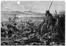 Shepherds watching their flocks by night, drawn by W. J. Webb, 1872. Creator: William Hollidge