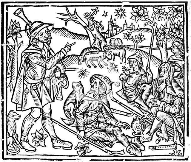 Shepherds with their flocks and dogs, early 16th century. Artist: Unknown