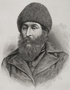 Sher Ali Khan, (1825-1879), Amir of Afghanistan, (1863-1866 y 1868-1879), Barakzai dynasty, 1878. Creator: Arturo Carretero y Sánchez