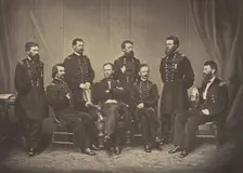 Sherman and His Generals, 1860s. Creator: George N. Barnard