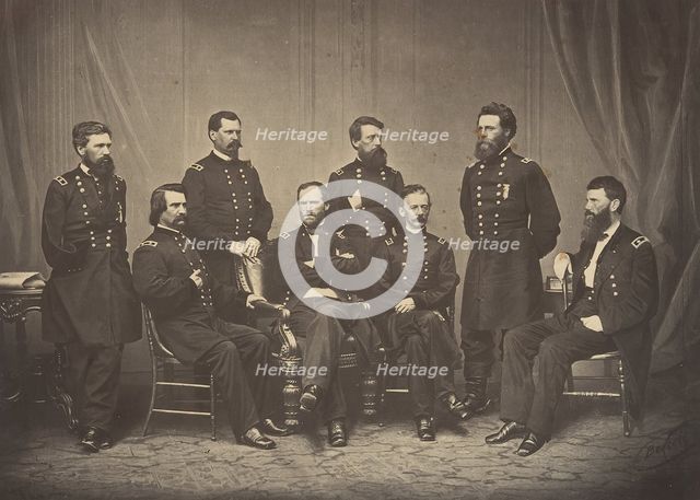 Sherman and His Generals, 1860s. Creator: George N. Barnard.
