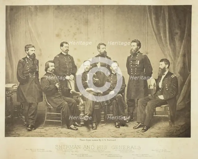 Sherman and His Generals, 1865. Creator: George N. Barnard.