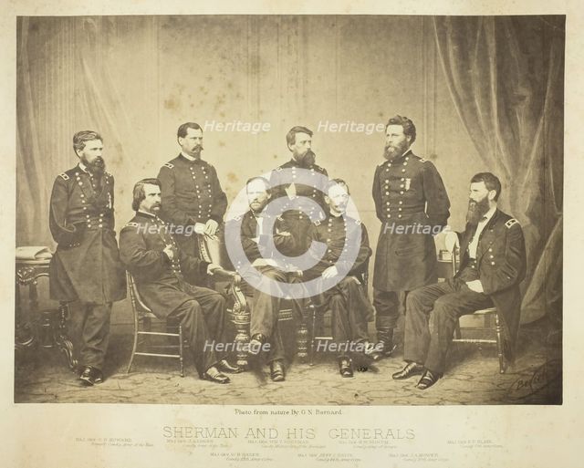 Sherman and His Generals, 1865. Creator: George N. Barnard.