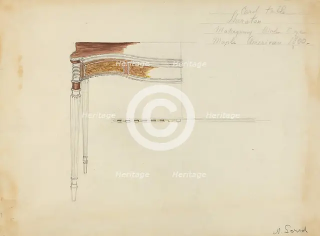 Sheraton Card Table, 1935/1942. Creator: Nicholas Gorid.