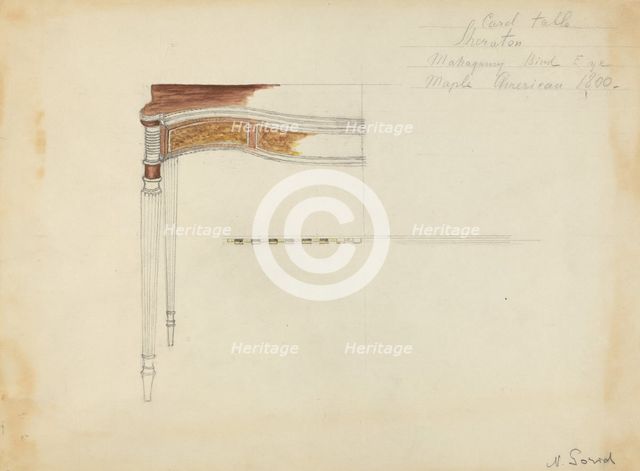 Sheraton Card Table, 1935/1942. Creator: Nicholas Gorid.