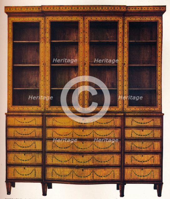Sheraton Satinwood China Cabinet, 18th century, (1916). Artist: Thomas Sheraton Artist: Unknown