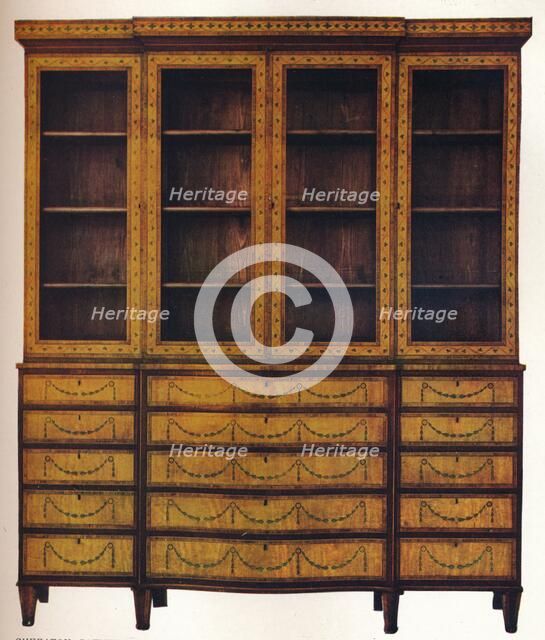 Sheraton Satinwood China Cabinet, 18th century, (1916). Artist: Thomas Sheraton Artist: Unknown
