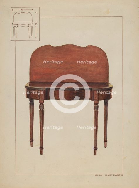 Sheraton Wall Table, c. 1937. Creator: Ernest A Towers Jr.