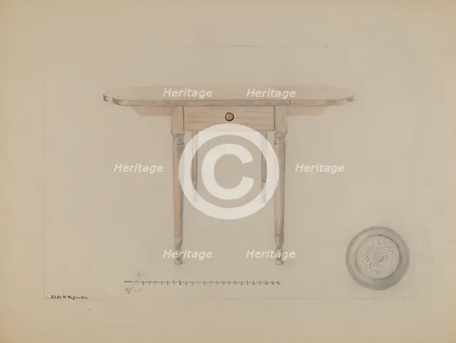 Sheraton Table, c. 1936. Creator: Edith Magnette.