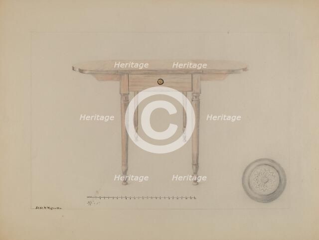 Sheraton Table, c. 1936. Creator: Edith Magnette.