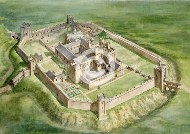 Sherborne Old Castle, Dorset. Artist: Philip Corke.