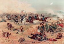 Sheridan's Final Charge at Winchester, pub. 1886. Creator: Thure de Thulstrup (1848 - 1930)