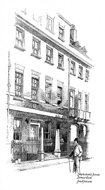 Sheridan's house, Savile Row, London, 1912.Artist: Frederick Adcock