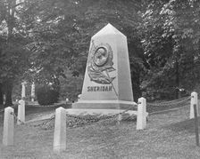 Sheridan's Tomb, Arlington National Cemetery, Virginia, USA, c1900. Creator: Unknown