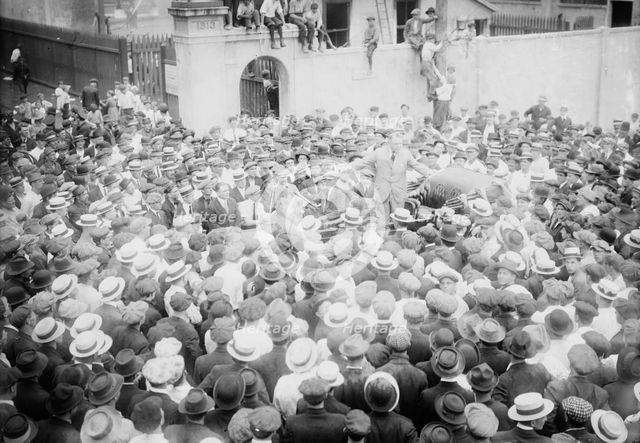 Sheriff Kinkead & strikers, Bayonne, 1915. Creator: Bain News Service.