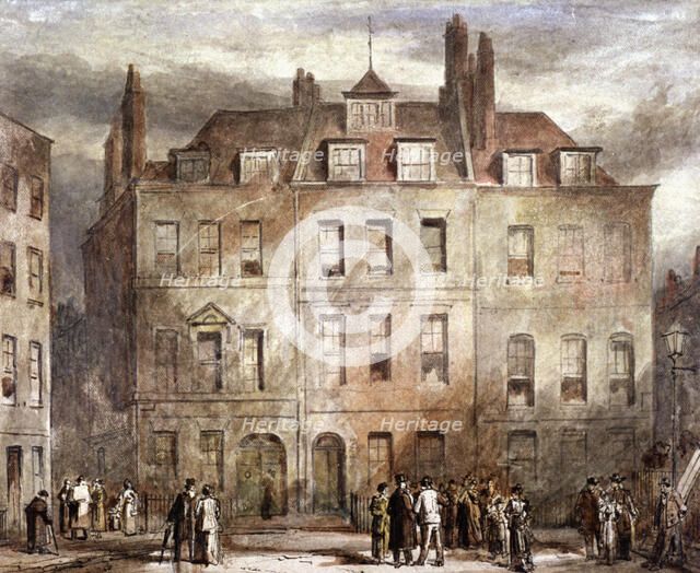 Sheriffs Court, Red Lion Square, Holborn, London, c1828. Artist: George Sidney Shepherd