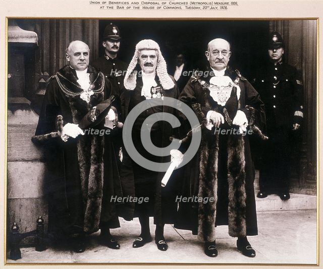 Sheriffs of the City of London presenting a petition at the House of Commons, London, 1926. Artist: Anon