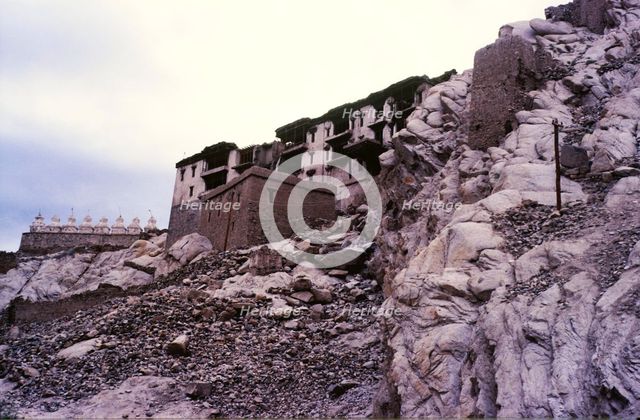 Shey Palace and Monastery, and chortens, Ladakh, India, 1988.  Creator: Amanda Waite.