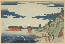 Shichiri Beach at Enoshima (Enoshima Shichirigahama), c. 1789/1818. Creator: Shotei Hokuju