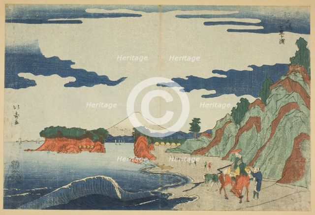 Shichiri Beach at Enoshima (Enoshima Shichirigahama), c. 1789/1818. Creator: Shotei Hokuju.