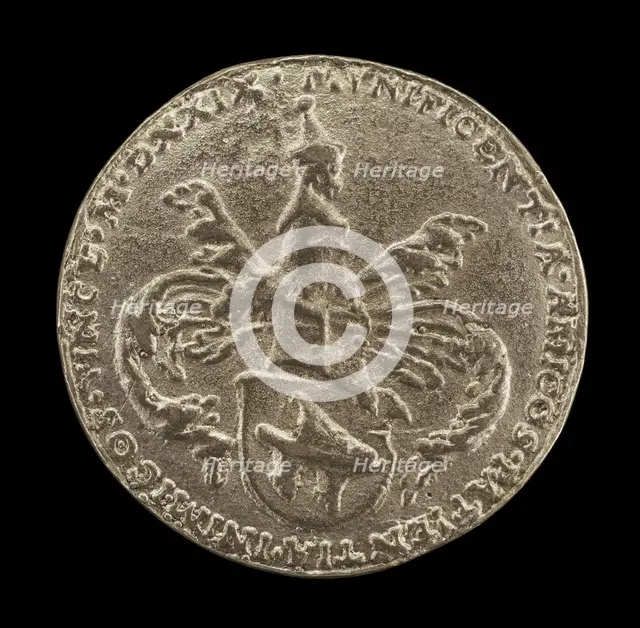 Shield of Arms, Crest and Mantling [reverse], 1529. Creator: Matthes Gebel.