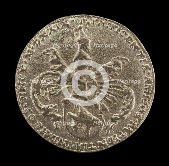 Shield of Arms, Crest and Mantling [reverse], 1529. Creator: Matthes Gebel.