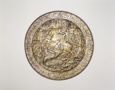 Shield Depicting Saint George Slaying the Dragon, Italian, Milan, ca. 1560-70. Creator: Unknown