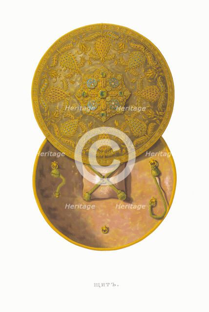 Shield. From the Antiquities of the Russian State, 1849-1853. Creator: Solntsev, Fyodor Grigoryevich (1801-1892).