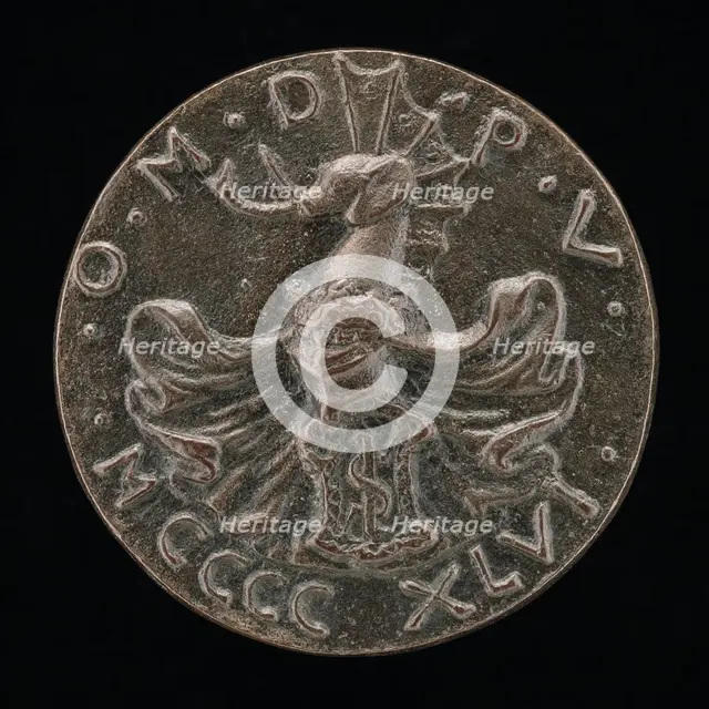 Shield, Helmet, Elephant-crest, and Mantling [reverse], 1446. Creator: Matteo di Andrea de Pasti.