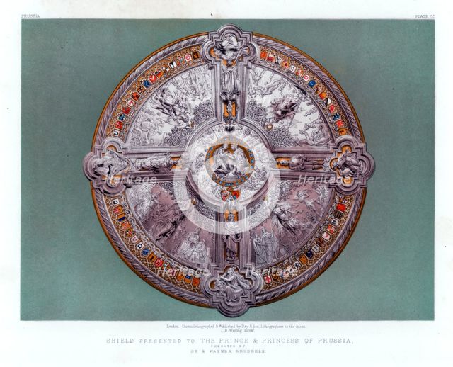 'Shield Presented to the Prince and Princess of Prussia'. 19th century. Artist: John Burley Waring