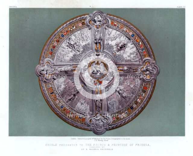 'Shield Presented to the Prince and Princess of Prussia'. 19th century. Artist: John Burley Waring