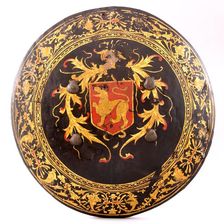 Shield, probably Indian; lacquerwork, Southeast Asian, Thailand or Burma..., 1st half 17th century. Creator: Unknown