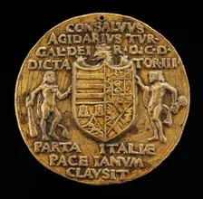 Shield Supported by Hercules and Janus [reverse], c. 1503. Creator: Master of Coriolanus