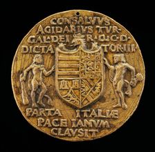 Shield Supported by Hercules and Janus [reverse], c. 1503. Creator: Master of Coriolanus