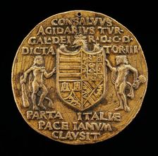 Shield Supported by Hercules and Janus [reverse], c. 1503. Creator: Master of Coriolanus