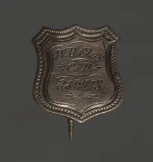 Shield-shaped identification pin for William H. Clay, 1864-65. Creator: Unknown