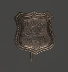 Shield-shaped identification pin for William H. Clay, 1864-65. Creator: Unknown