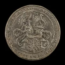 Shield with Casques and Crests [reverse], 1535. Creator: Matthes Gebel
