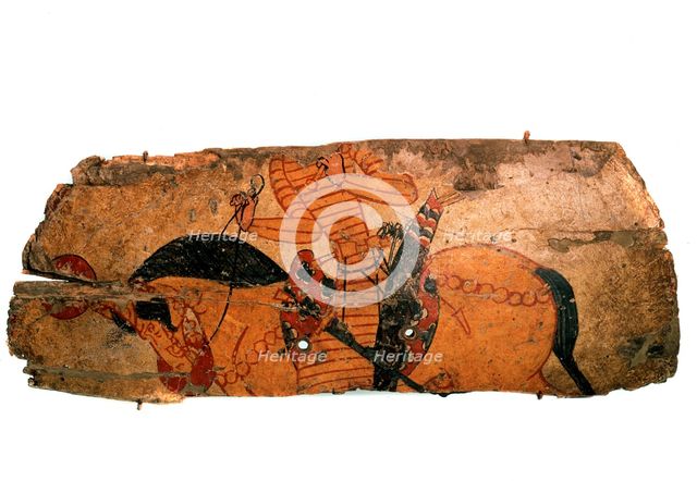 'Shield with a horseman' (Detail), end 7th, early 8th century.