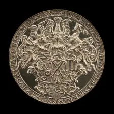 Shield with Helms and Crests [reverse], 1535. Creator: Reinhart, Hans